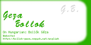geza bollok business card